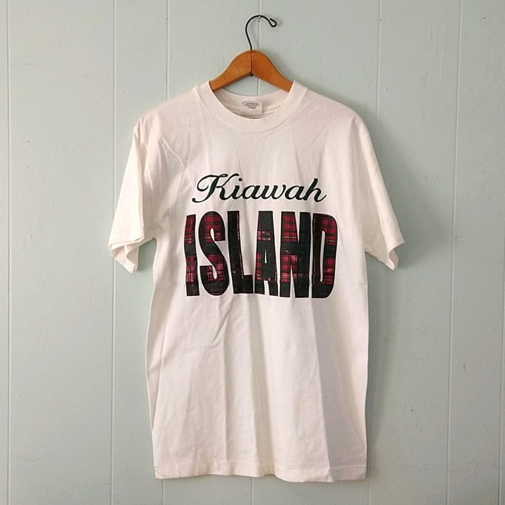 Vintage Kiawah Island Tshirt Plaid 90s Tee SC